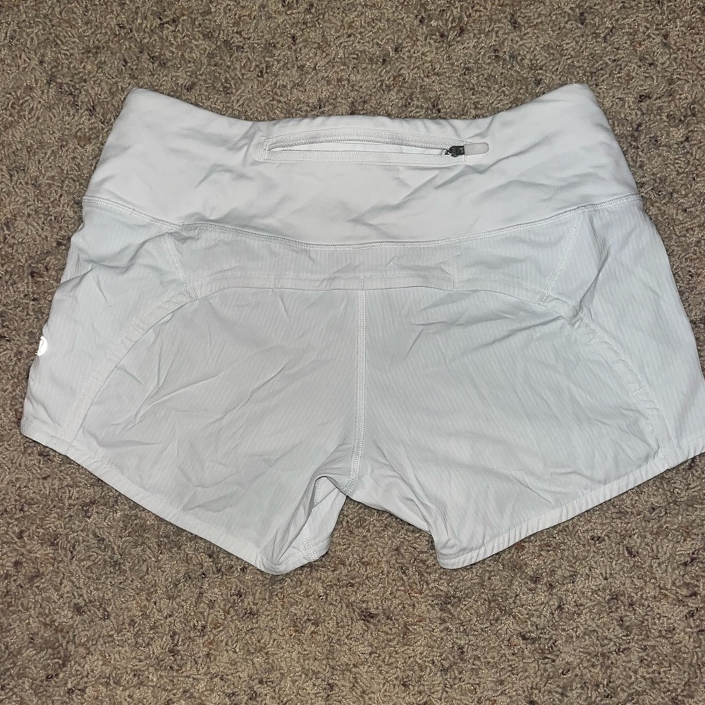 Lululemon Speed Up White Shorts (no liner)